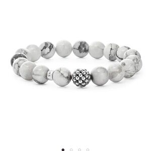 LAGOS Maya Howlite Silver Station Bead Bracelet size medium